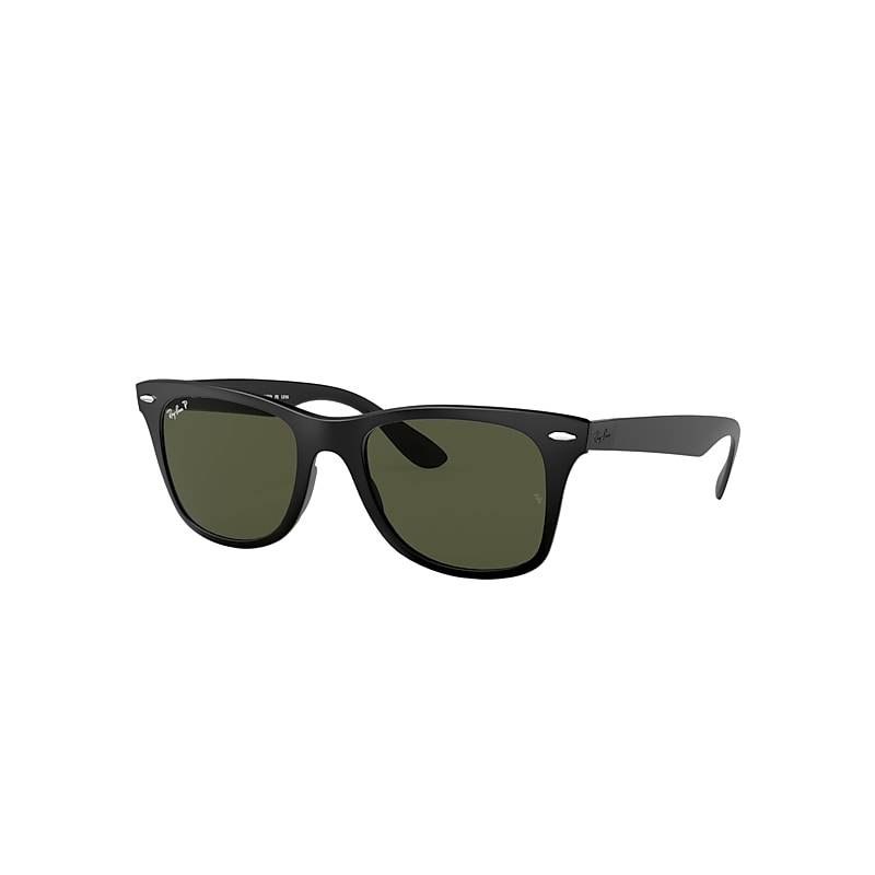 Ray-Ban Wayfarer Liteforce Sunglasses Black Frame Green Lenses Polarized 52-20