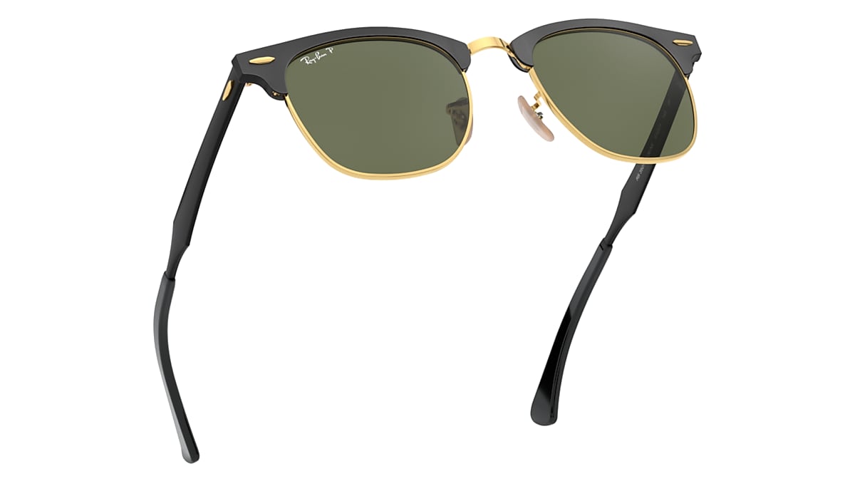 CLUBMASTER ALUMINUM Sunglasses in Black On Gold and G-15 CLUBMASTER ALUMINUM Sunglasses in Black On Gold and G-15