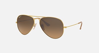 AVIATOR GRADIENT Sunglasses in Gold and Brown Gradient  display picture 3