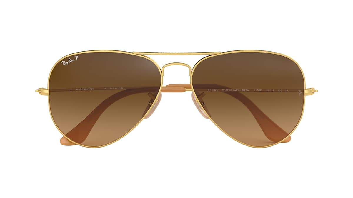 Soepel Wie Pef Aviator Gradient Sunglasses in Gold and Brown | Ray-Ban®