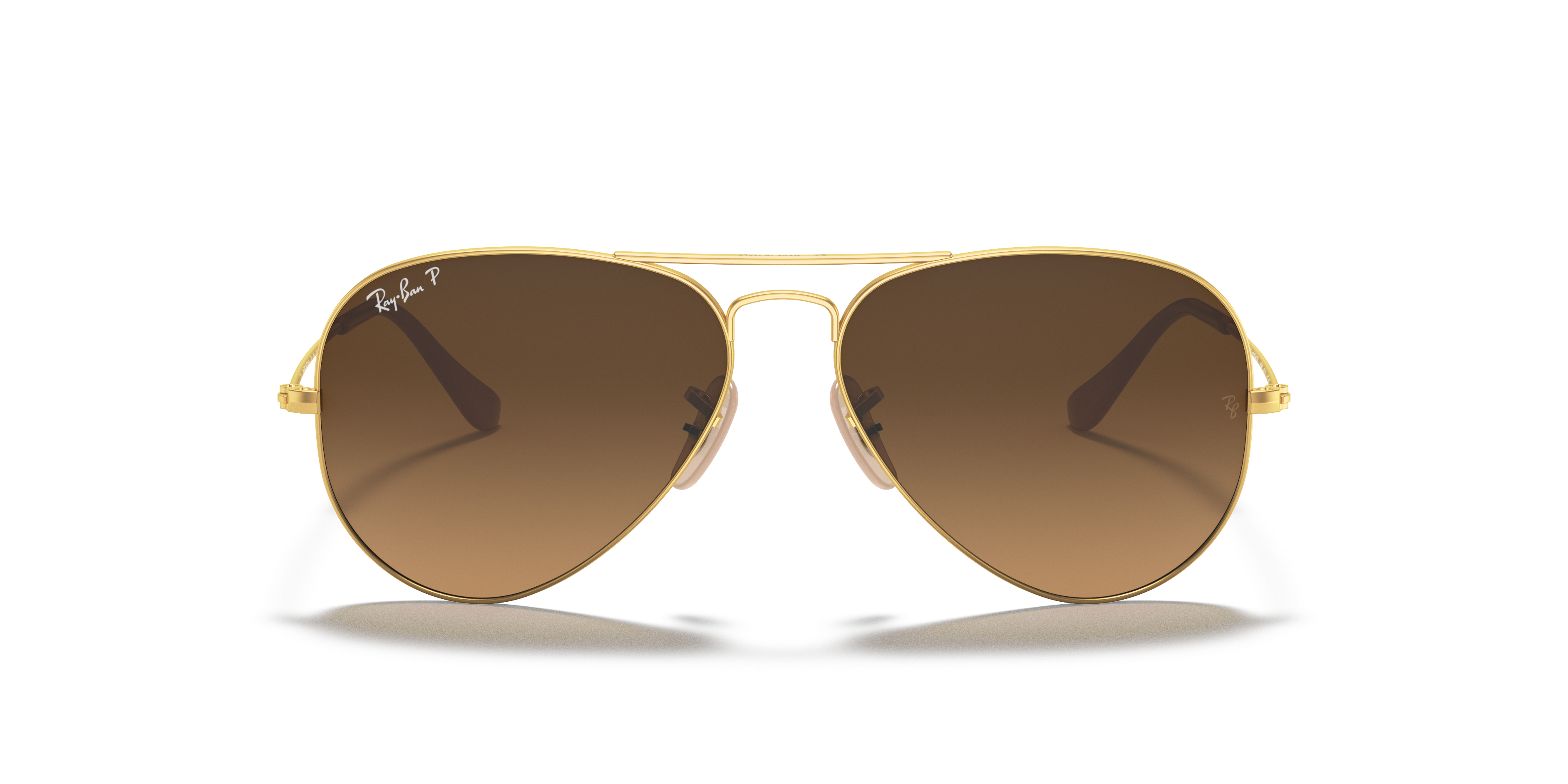 ray ban aviator matte gold brown gradient