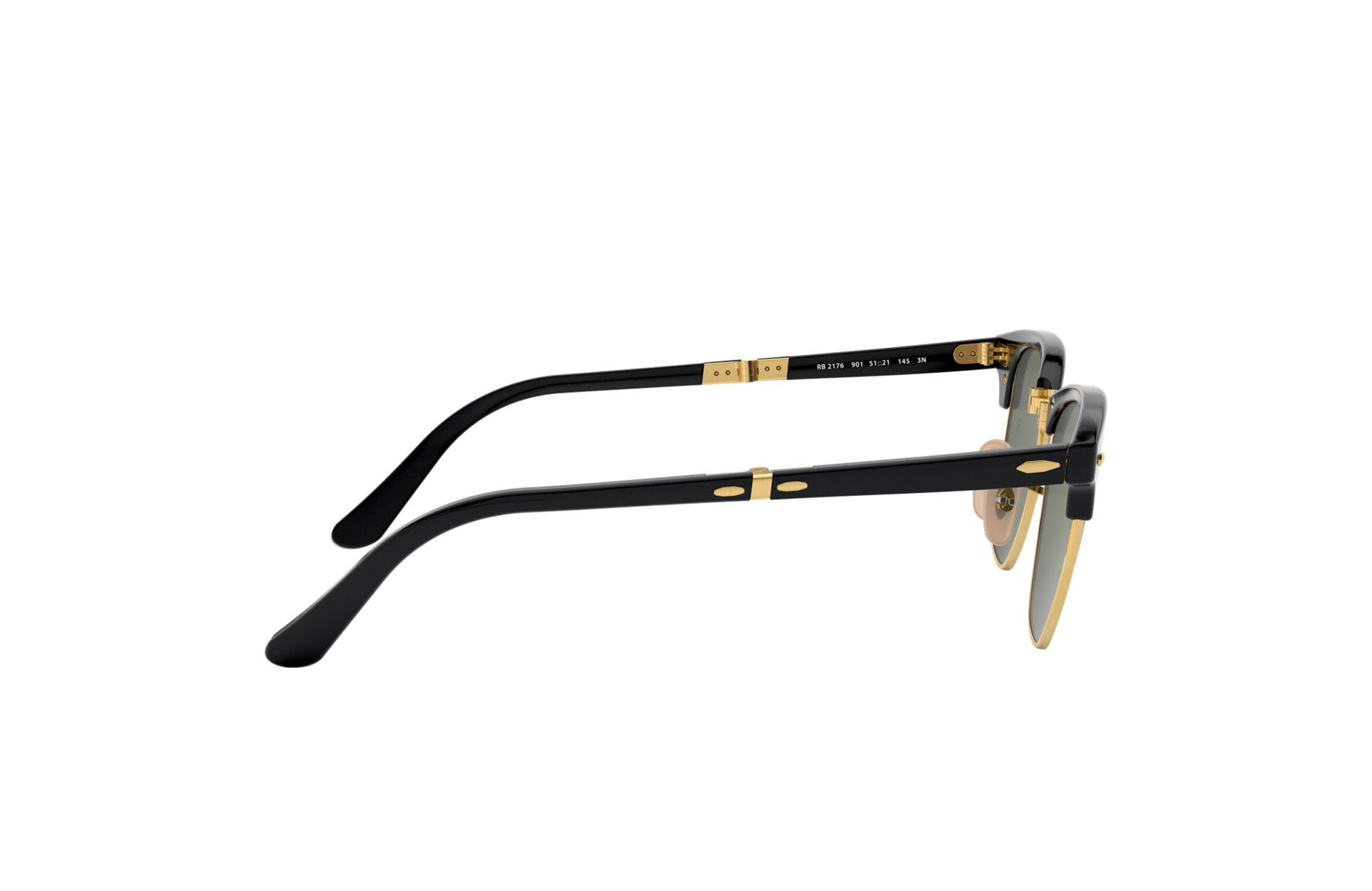 Clubmaster Folding Sunglasses in Black 