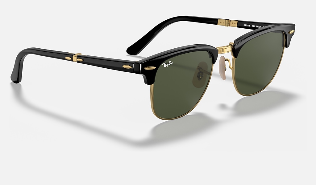 getuigenis Meander ziekenhuis Clubmaster Folding Sunglasses in Black and Green | Ray-Ban®