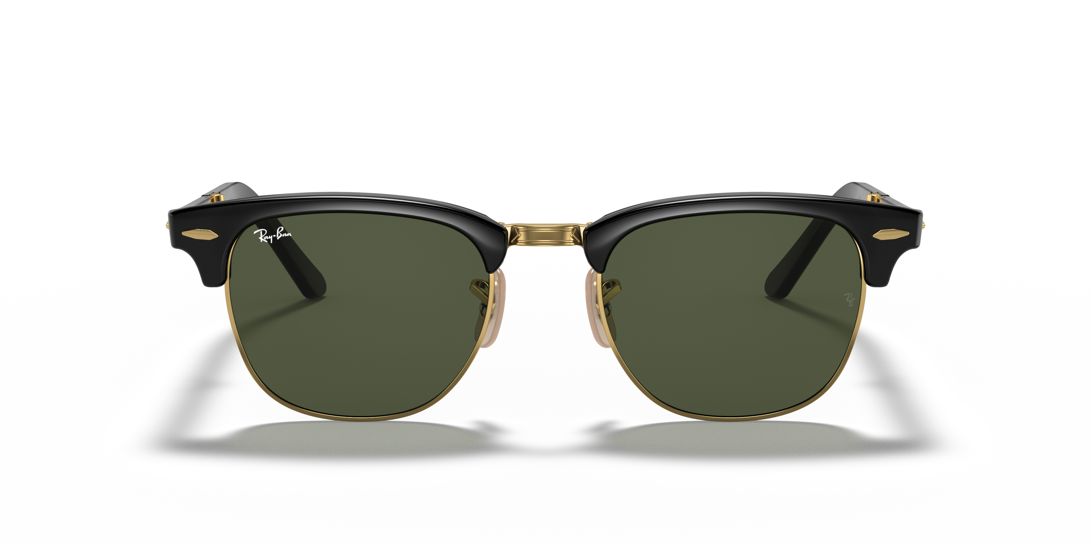 Clubmaster Folding Sunglasses in Black and Green | Ray-Ban®