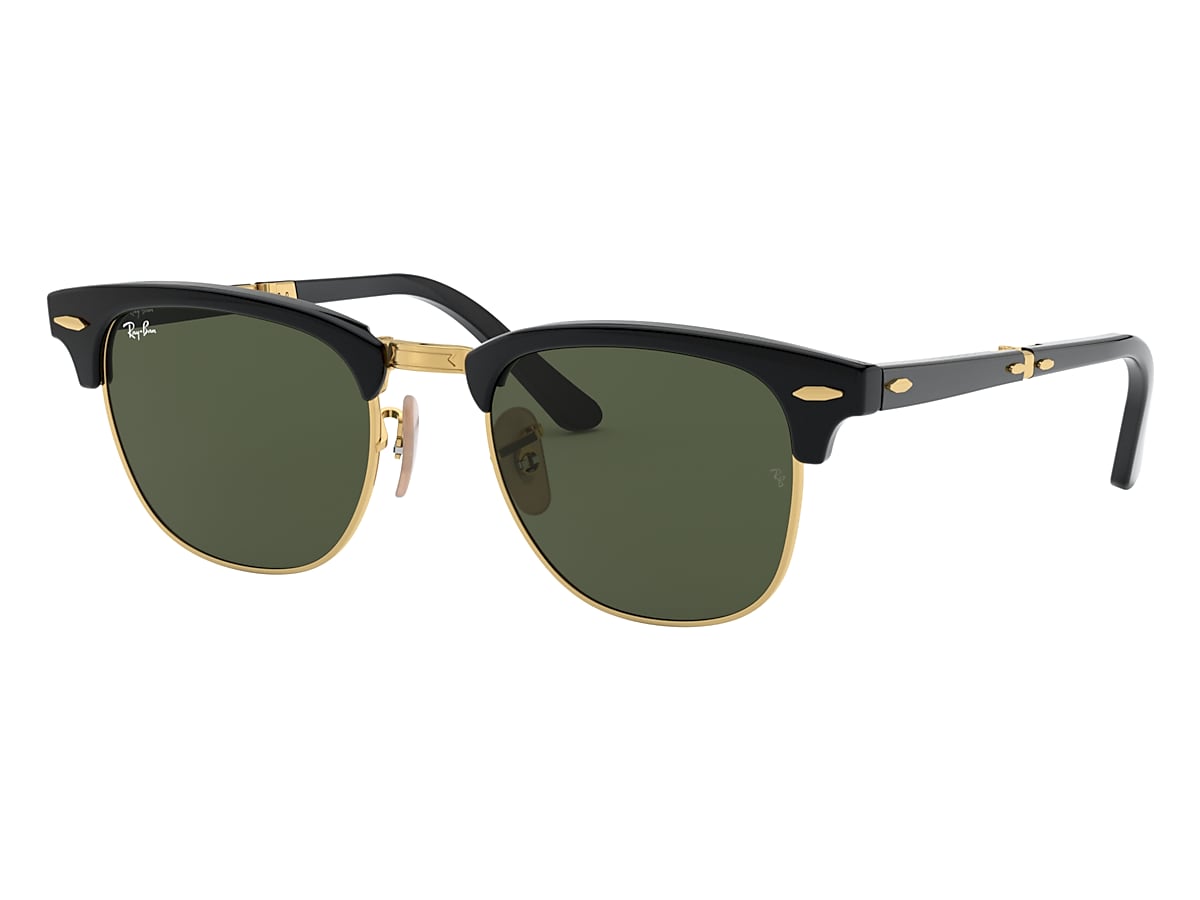 CLUBMASTER FOLDING Sunglasses in Black and Green - RB2176 | Ray