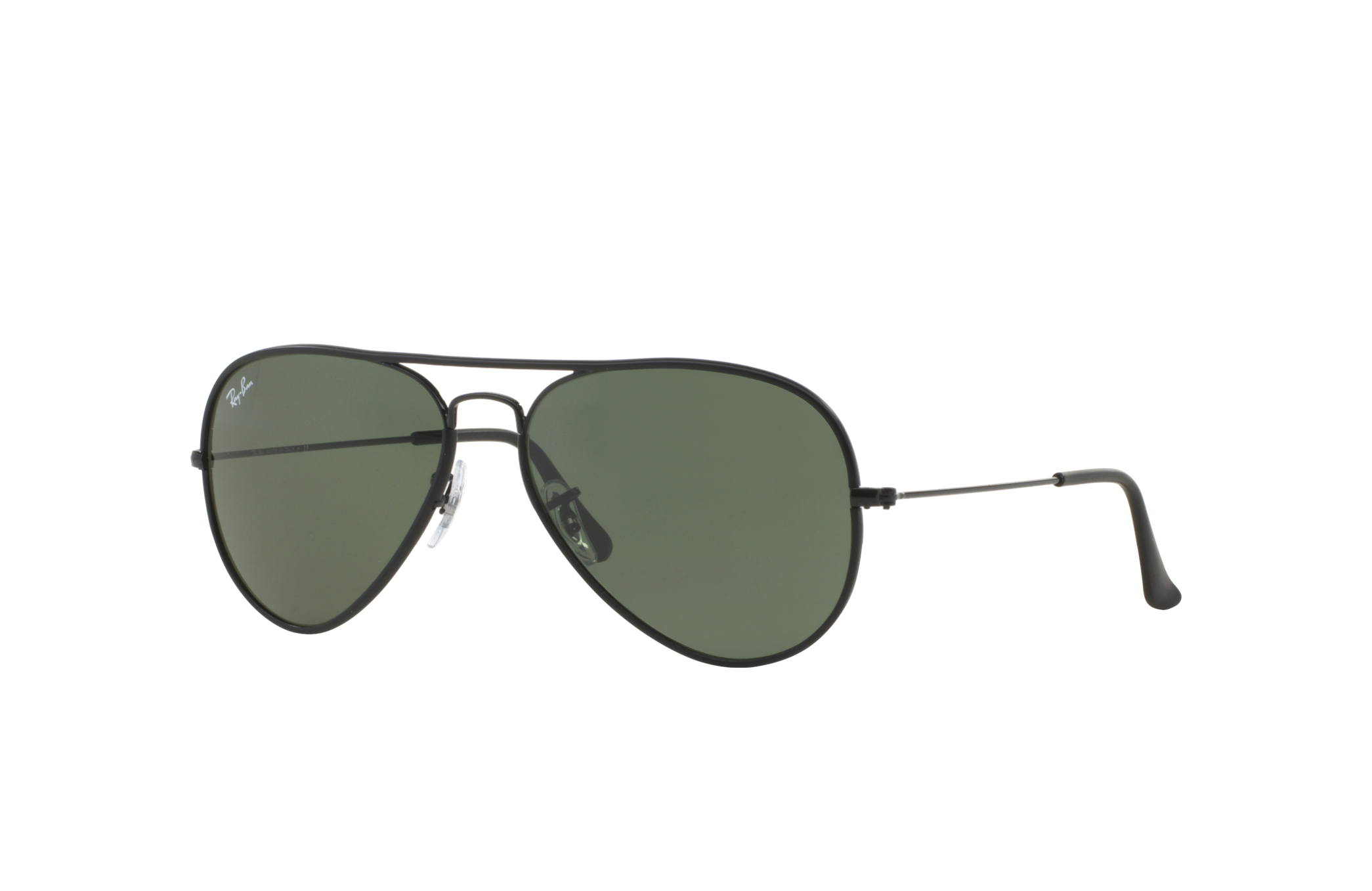 Aviator Full Color Sunglasses in Black and Green | Ray-Ban®