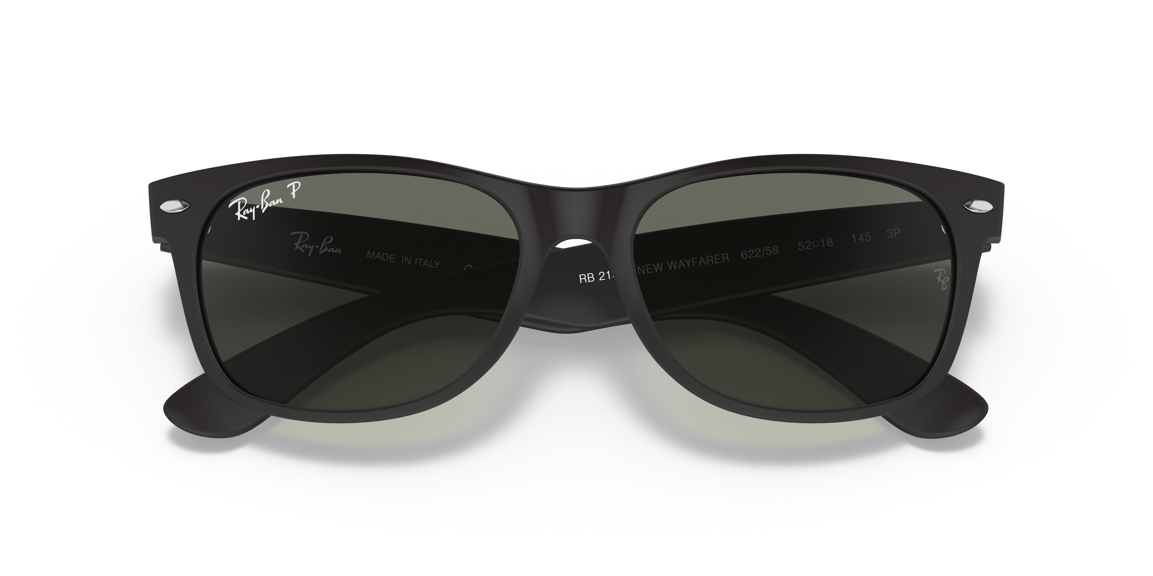 New Wayfarer Classic Sunglasses in Rubber Black and Green | Ray-Ban®