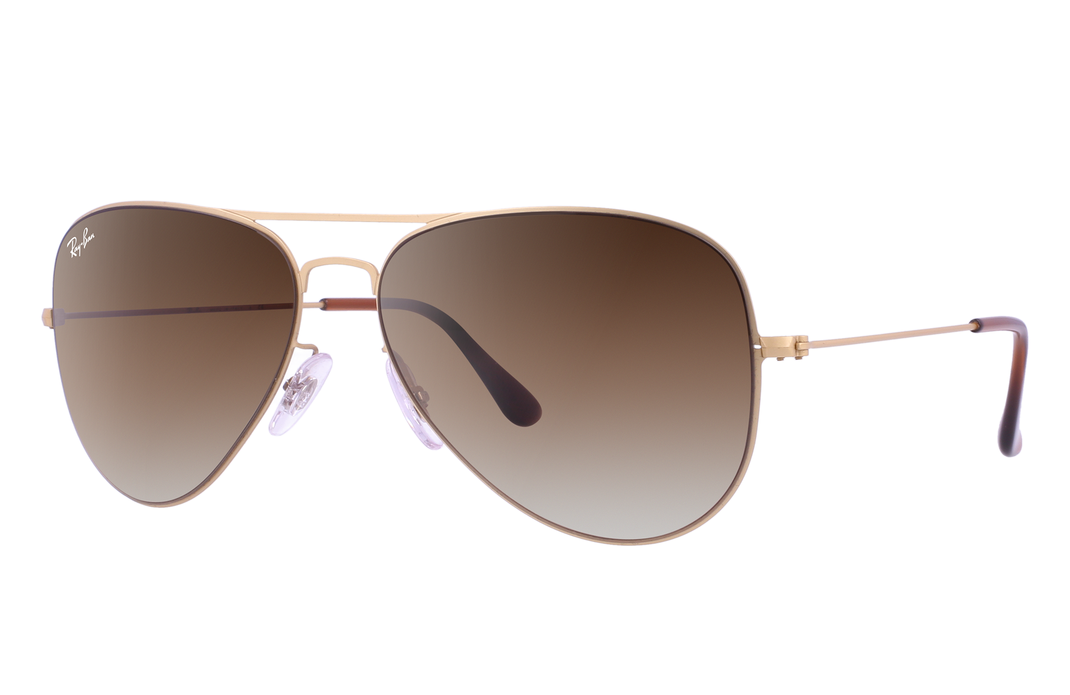 repertoire Hedendaags Injectie Aviator Flat Metal Sunglasses in Gold and Brown | Ray-Ban®
