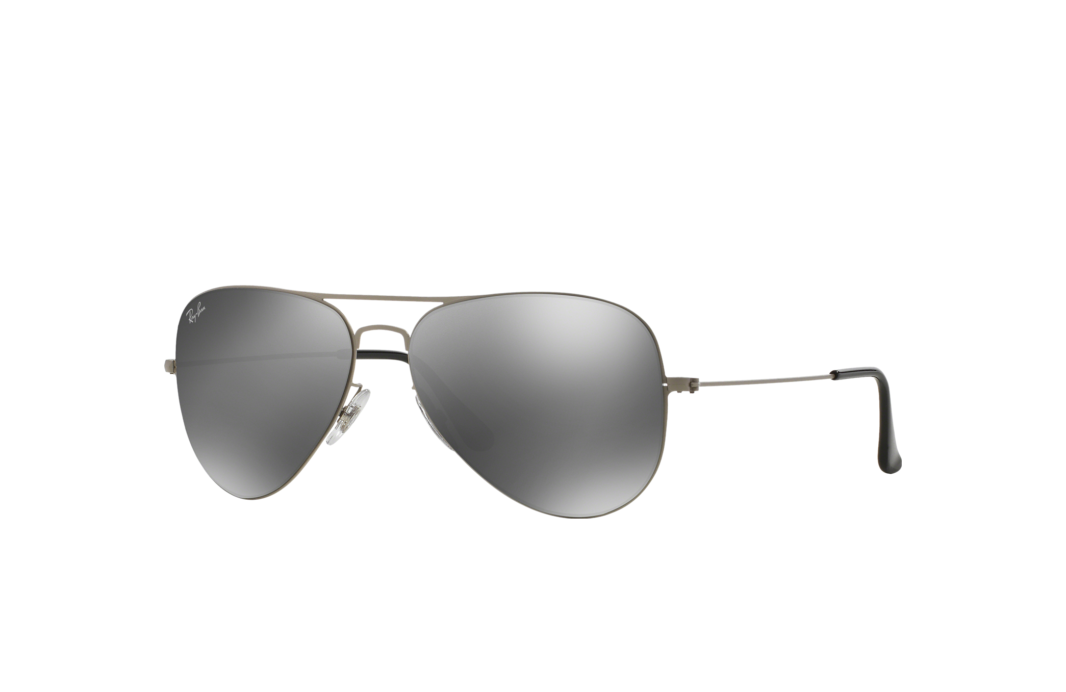 Ingrijpen bijtend zonsondergang Aviator Flat Metal Sunglasses in Silver and Grey | Ray-Ban®
