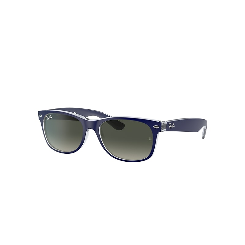 Ray-Ban New Wayfarer Color Mix Sunglasses Blue Frame Grey Lenses 55-18