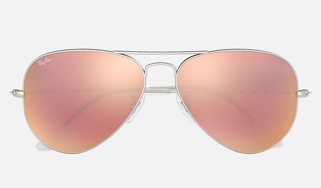 Aviator Flash Lenses Sunglasses in Silver and Copper | Ray-Ban®