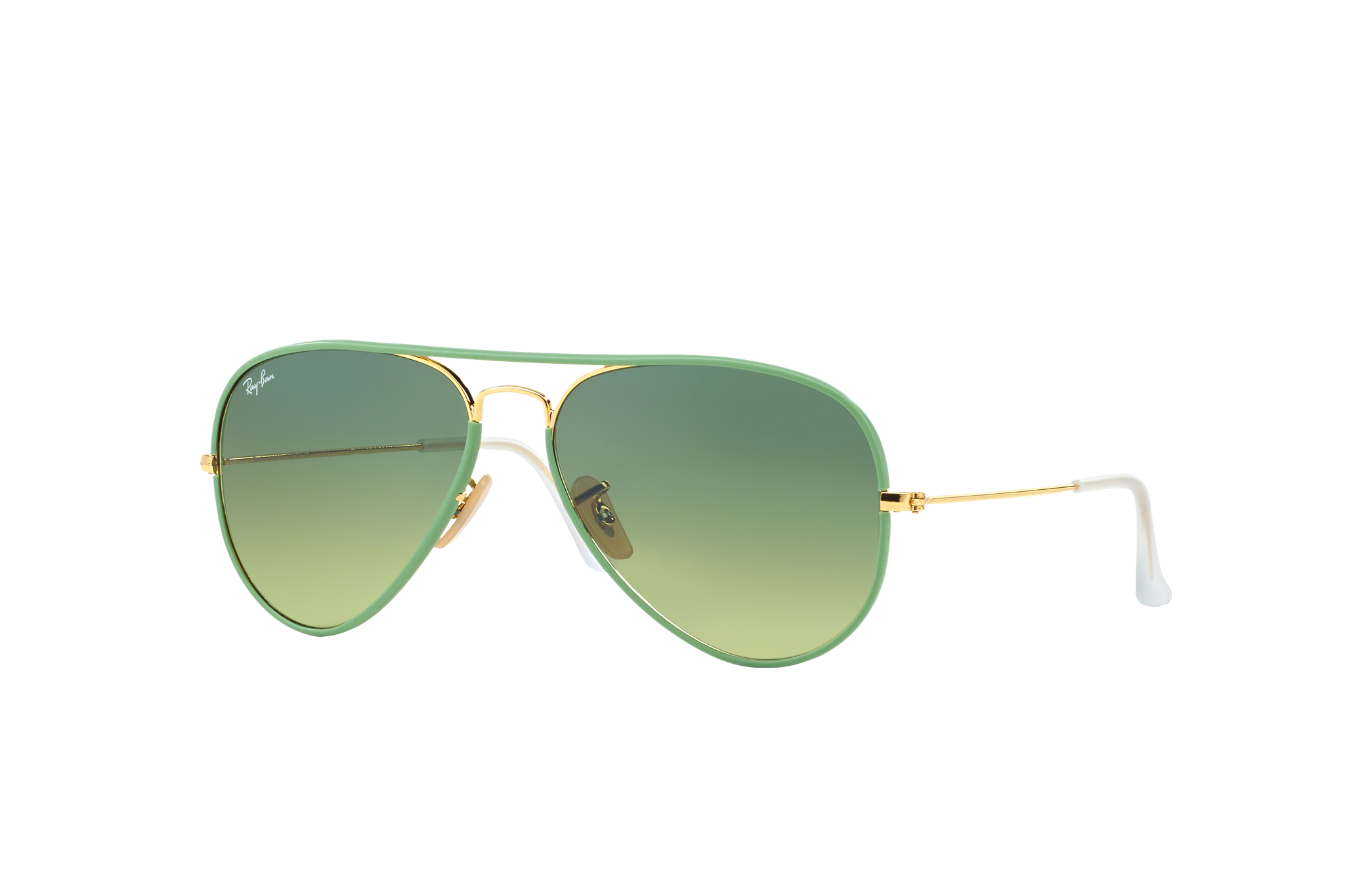 Aviator Full Color Sunglasses in Green and Green | Ray-Ban®