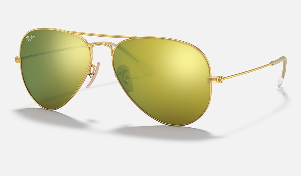 Aviator Flash Lenses Sunglasses in Gold and Yellow | Ray-Ban®