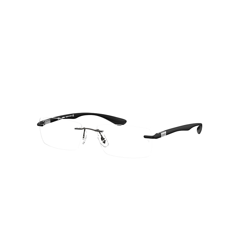 Ray-Ban Rb8724 Optics Eyeglasses Black Frame Clear Lenses Polarized 56-17