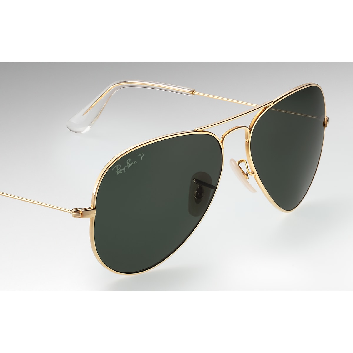 Aviator Solid Gold Sunglasses in Gold and Green | Ray-Ban®