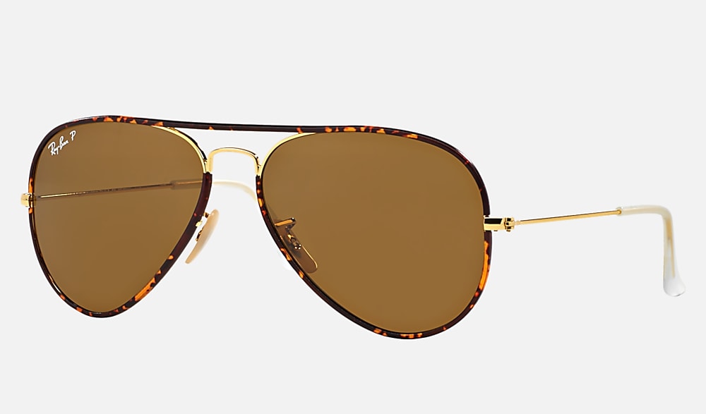 AVIATOR FULL COLOR Sunglasses in Gold and Brown - RB3025JM