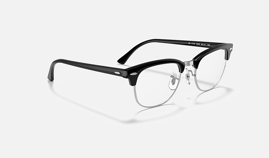 droefheid Lengtegraad Symfonie Clubmaster Optics Eyeglasses with Black On Silver Frame | Ray-Ban®