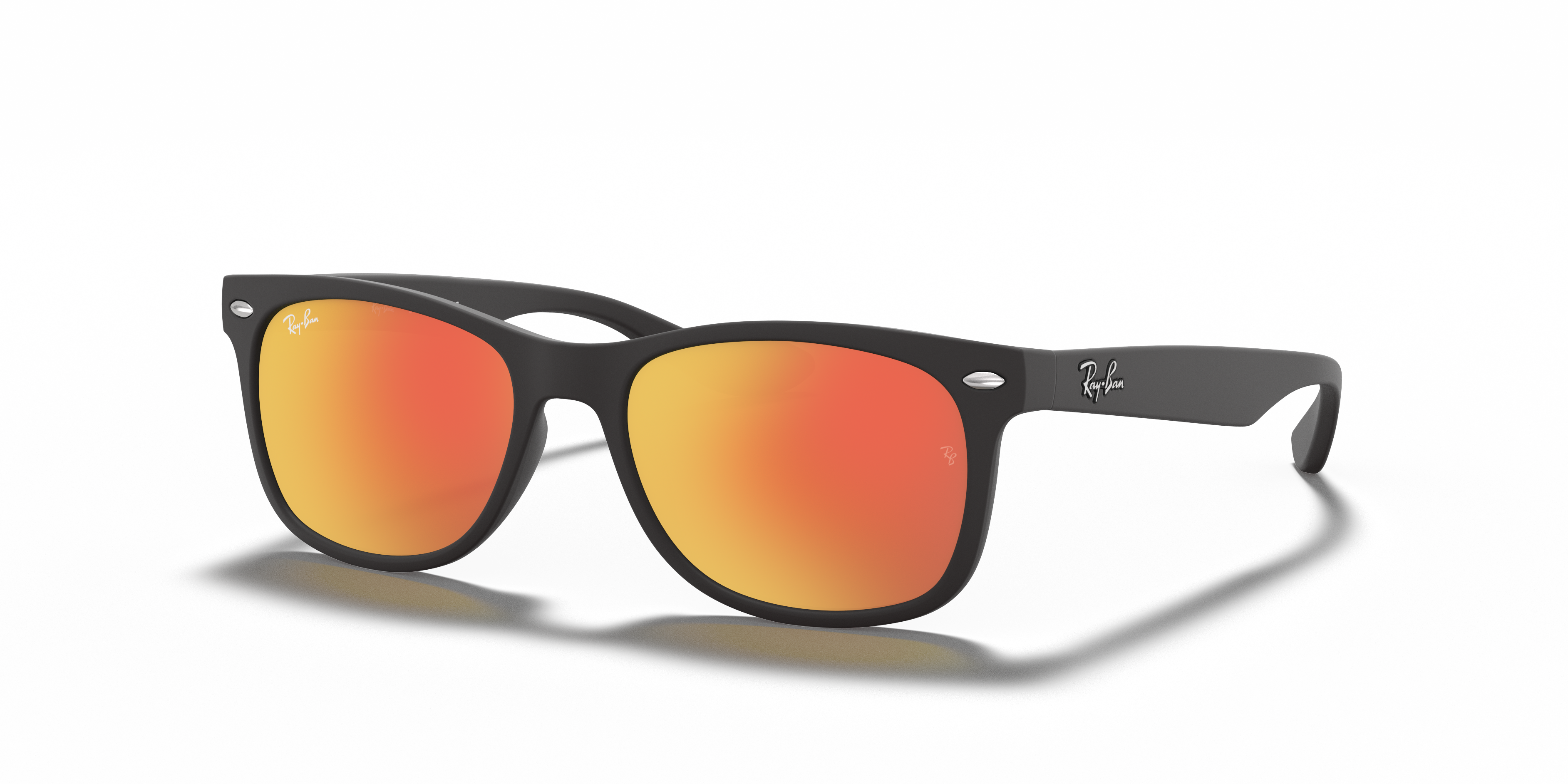 black and orange ray bans