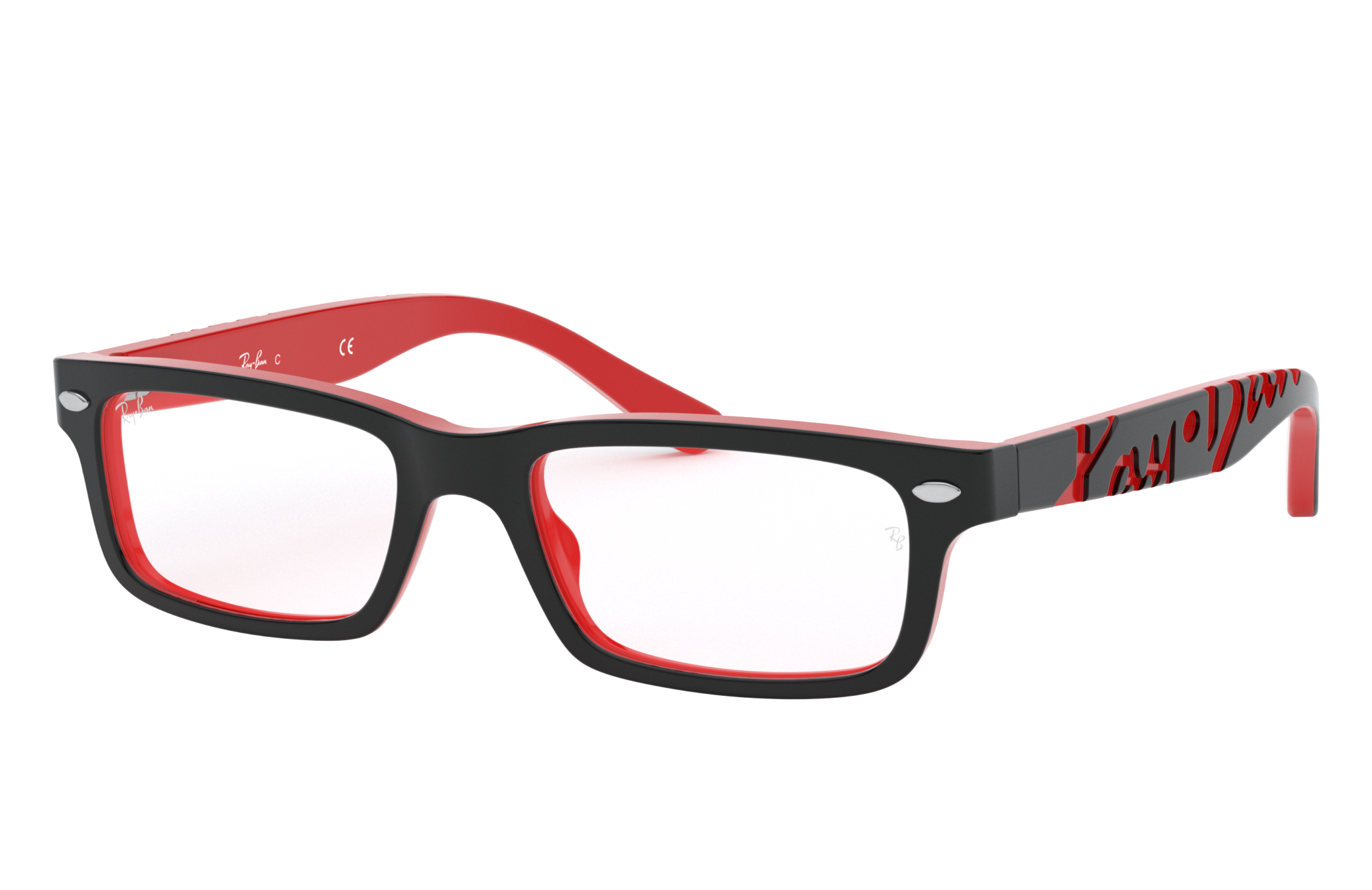 Rb1535 Optics Kids Eyeglasses with Black On Red Frame | Ray-Ban®