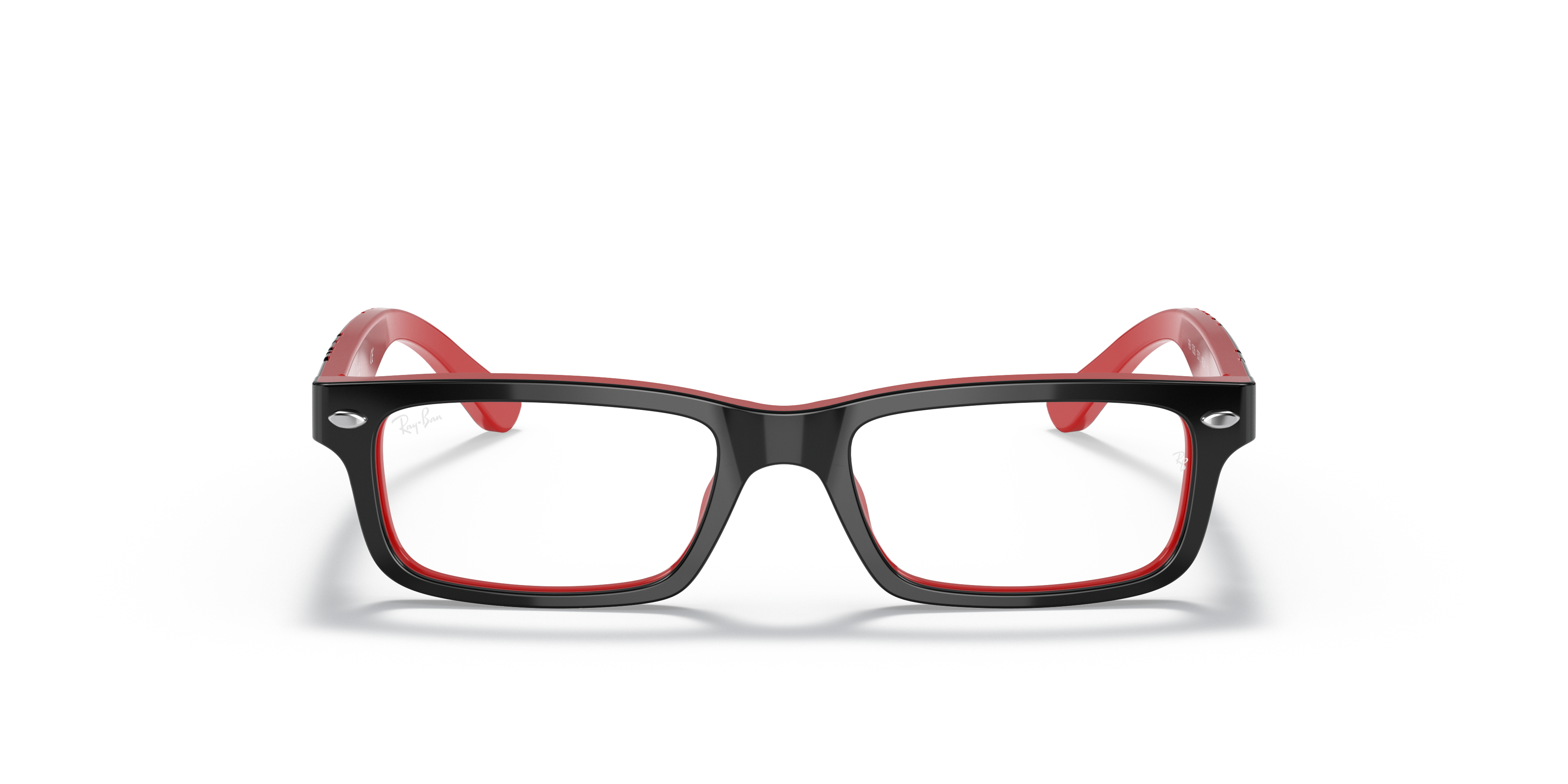 16 130 Ray-Ban Small Eyeglasses RB 1535 3573 Zwart/Rood Rechthoekig Frame 48 Accessoires Zonnebrillen & Eyewear Brillen 
