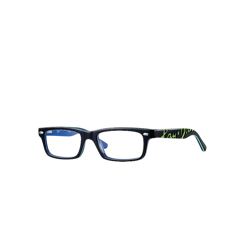 Ray-Ban Junior Rb1535 Optics Kids Eyeglasses Dark Grey On Blue Frame Clear Lenses Polarized 48-16