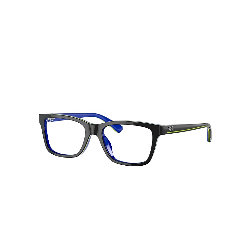 Ray-Ban Junior Rb1536 Optics Kids Eyeglasses Dark Grey On Blue Frame Clear Lenses Polarized 48-16