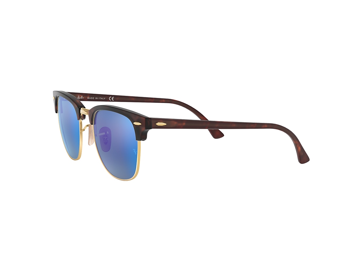 At first capitalism native Clubmaster Flash Lenses Sunglasses in Tortoise and Blue | Ray-Ban®