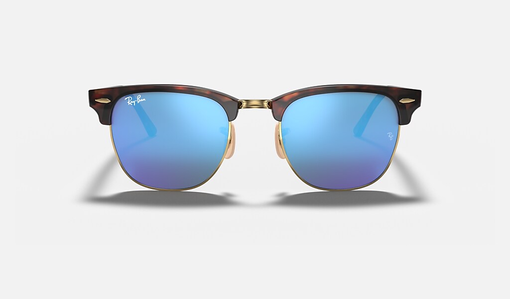 Clubmaster Flash Lenses Sunglasses in Havana On Gold and Blue ...