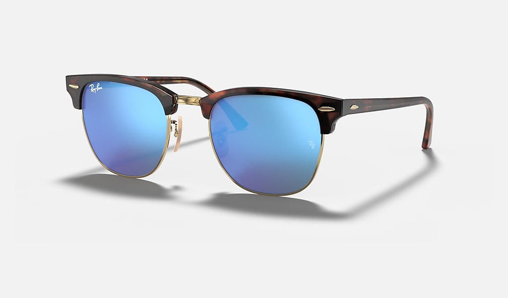 did not notice advantageous Intrusion Clubmaster Flash Lenses Sunglasses in Havana On Gold and Blue | Ray-Ban®