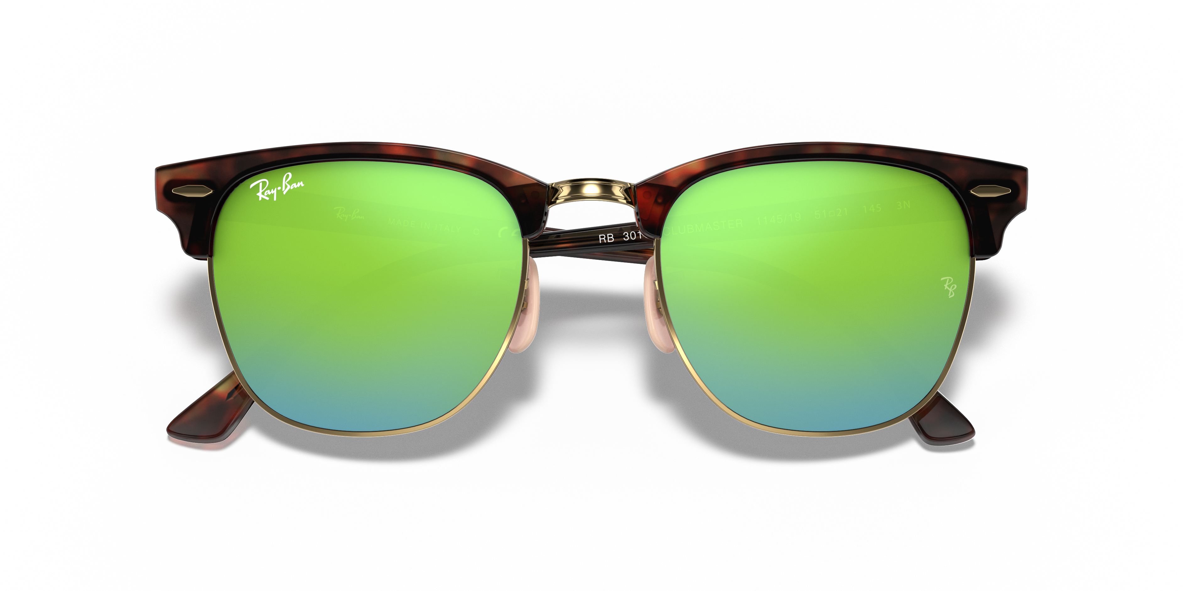 ray ban clubmaster green mirror