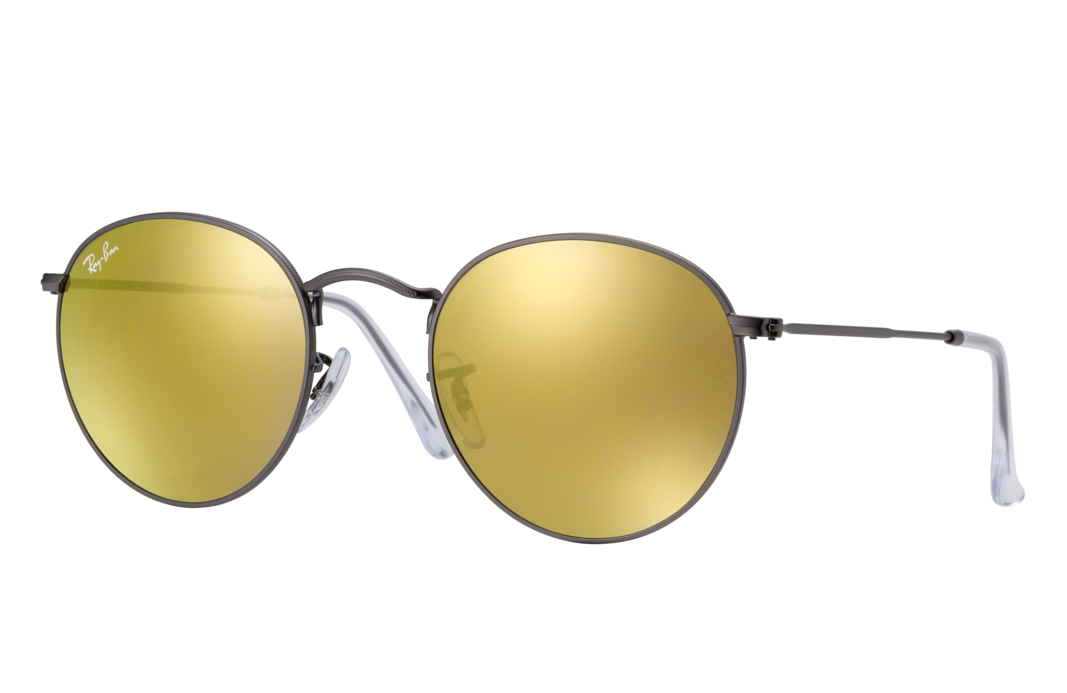 Round Flash Lenses Sunglasses in Gunmetal and Yellow | Ray-Ban®