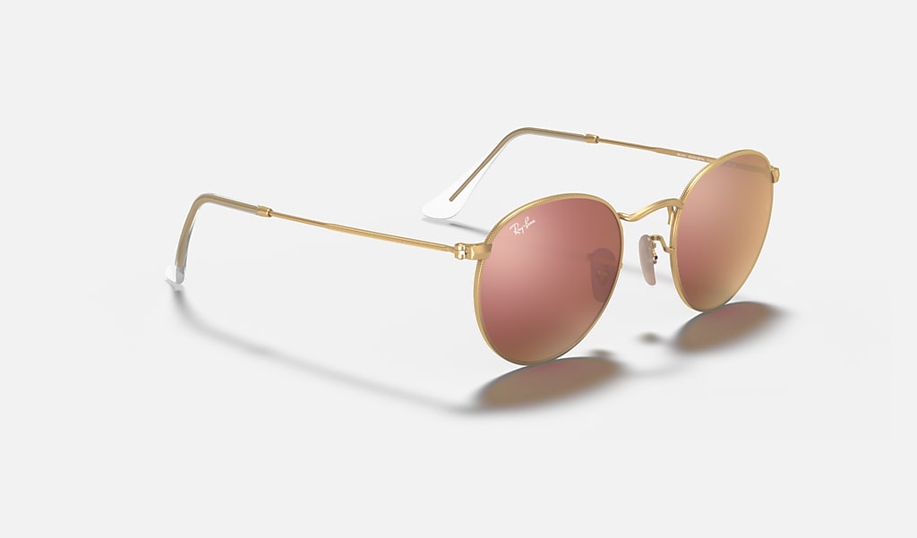 Betekenisvol heerser Telegraaf Round Flash Lenses Sunglasses in Gold and Copper | Ray-Ban®