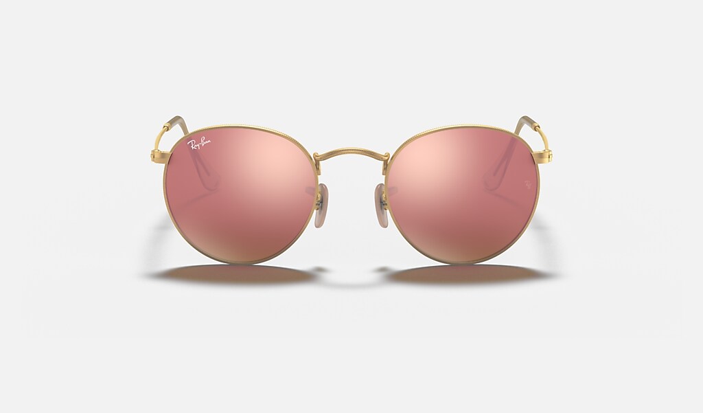 Round Flash Sunglasses in Gold Copper