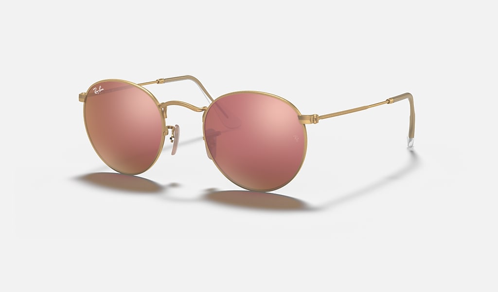 Buitenland Socialistisch Embryo Round Flash Lenses Sunglasses in Gold and Copper | Ray-Ban®
