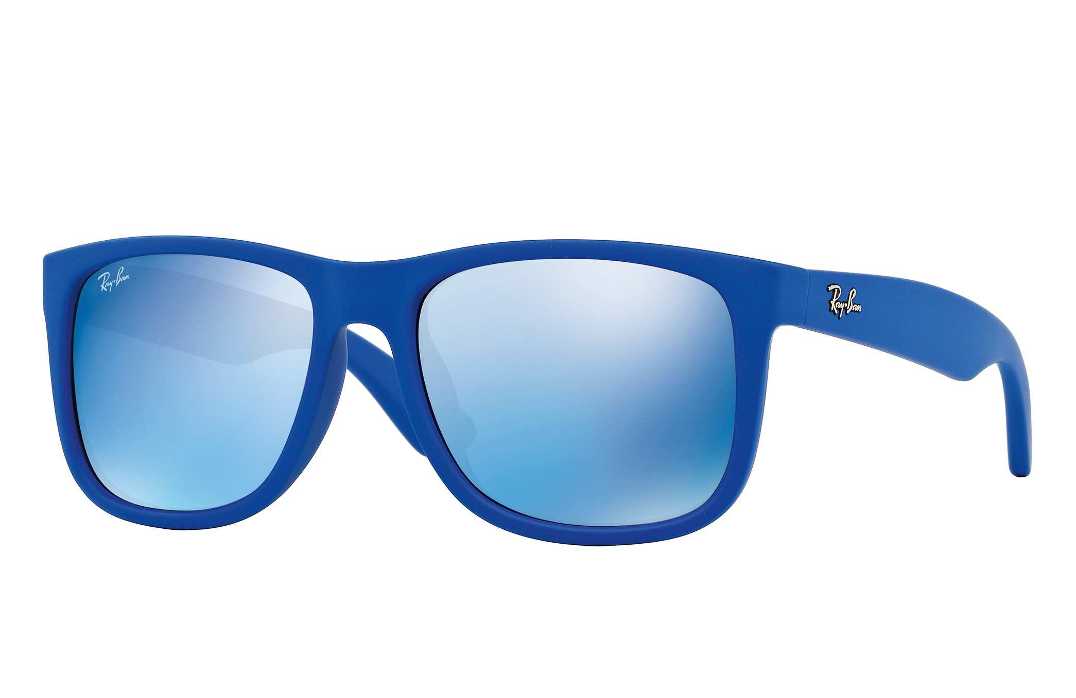 Justin Classic Sunglasses in Light Blue and Blue Mirror RB4165F Ray