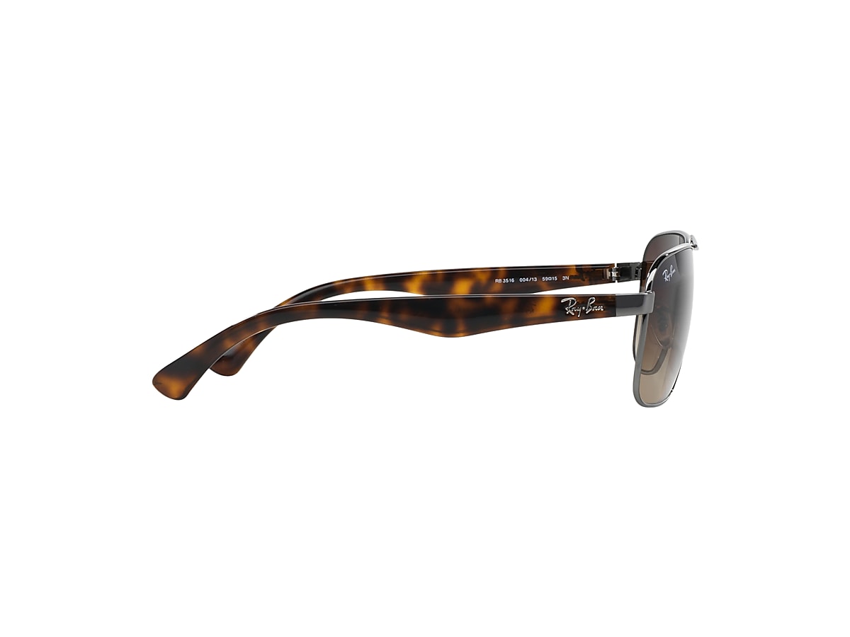 RB3516 Sunglasses in Gunmetal and Brown Gradient Dark Brown