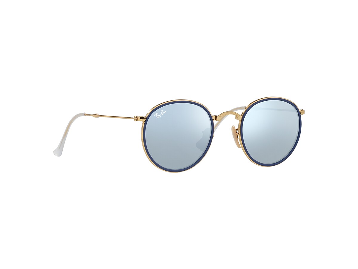 district artillery Inform Round Folding Sunglasses in Gold and Silver | Ray-Ban®