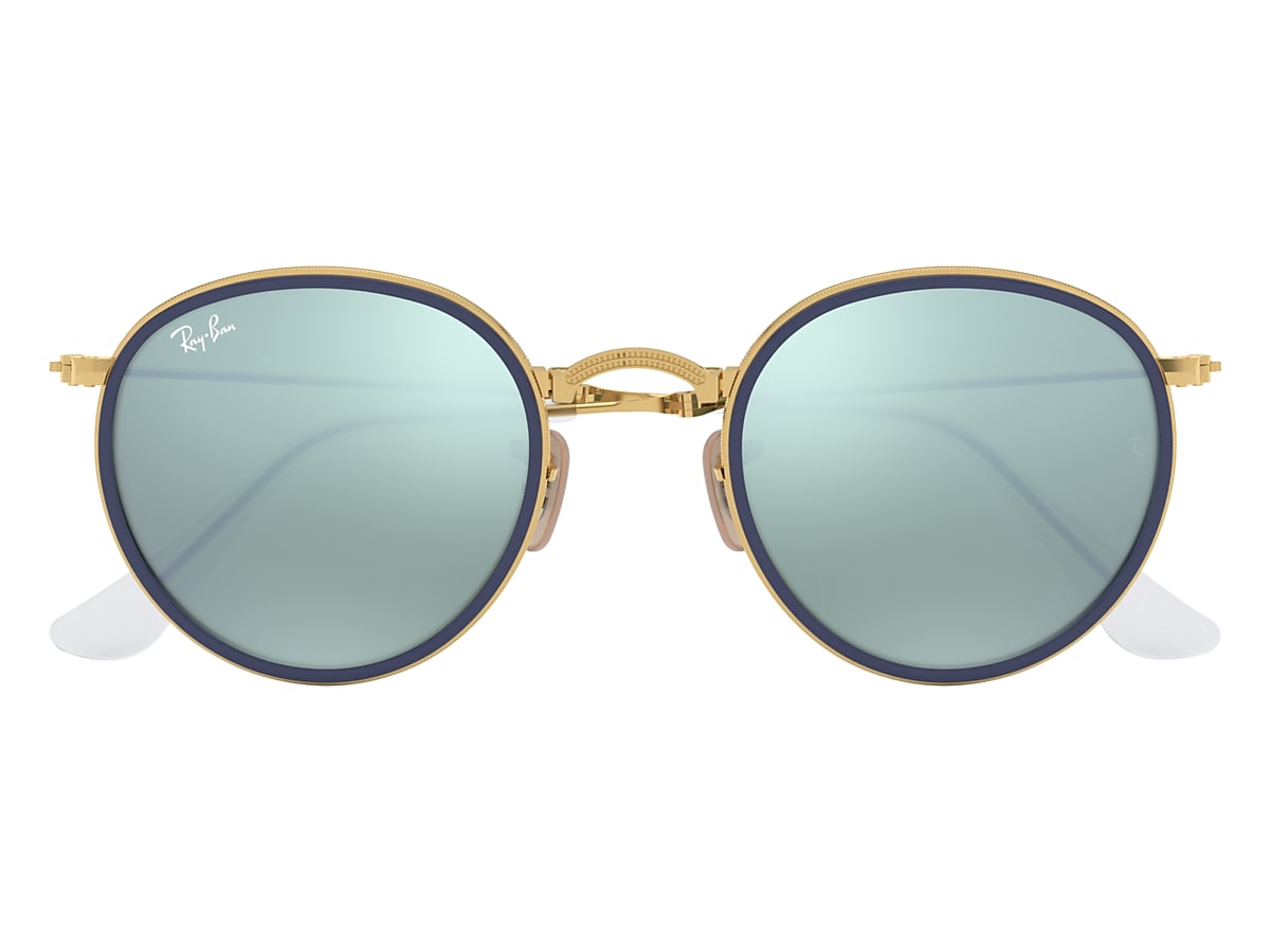 district artillery Inform Round Folding Sunglasses in Gold and Silver | Ray-Ban®