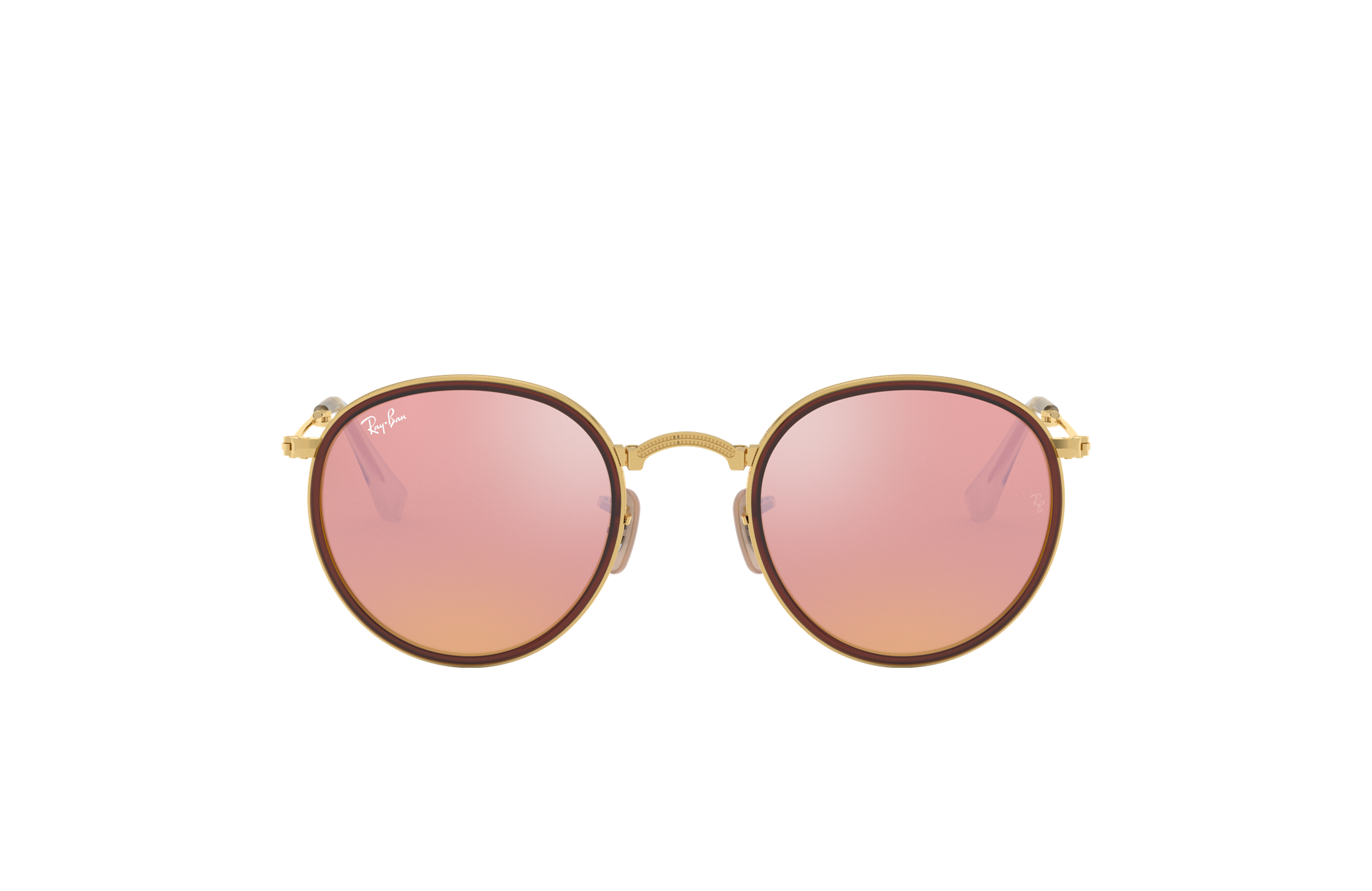 Round Folding Sunglasses in Gold and Copper | Ray-Ban®