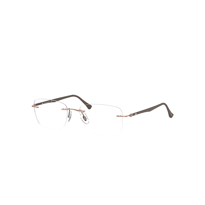 Ray-Ban Rb8725 Optics Eyeglasses Brown Frame Clear Lenses Polarized 52-17