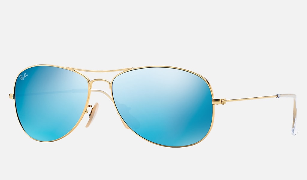 Cockpit Sunglasses in Gold and Blue | Ray-Ban®