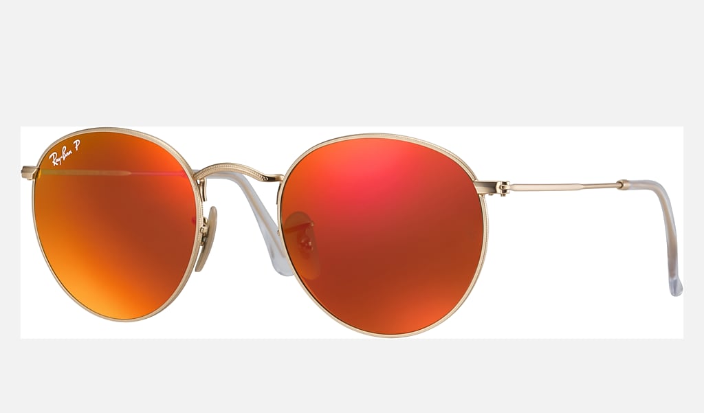 Round Flash Lenses Sunglasses in Gold and Orange | Ray-Ban®