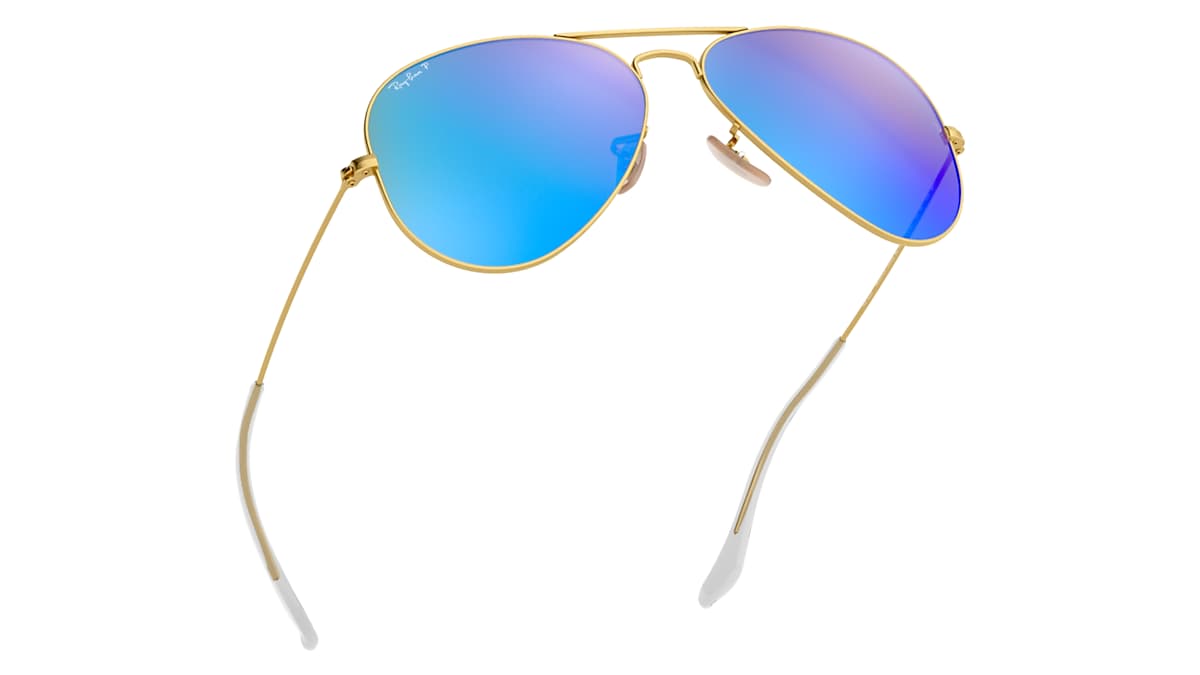 AVIATOR FLASH LENSES Sunglasses in Gold and Blue - RB3025