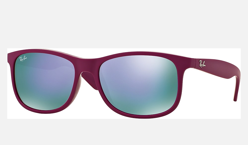 ANDY Sunglasses in Violet and Violet Mirror (57-17) - RB4202F