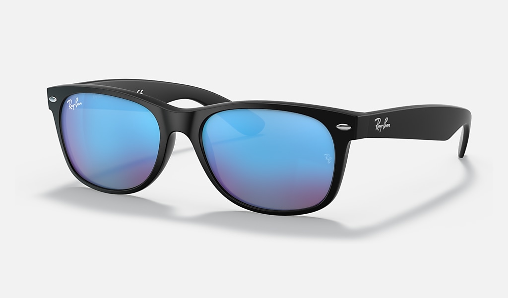 New Wayfarer Flash Sunglasses in Black and Blue | Ray-Ban®