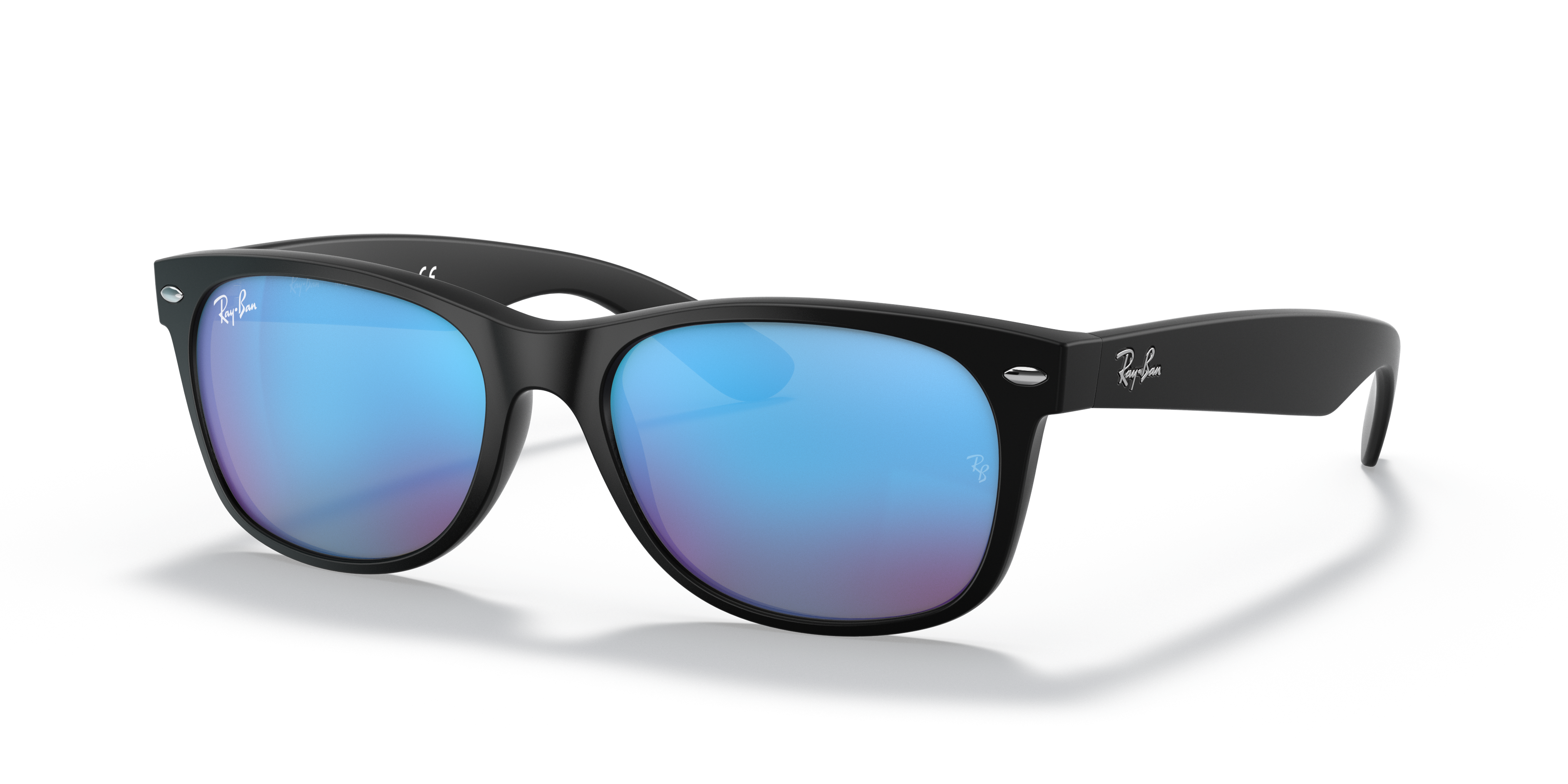 New Wayfarer Flash Sunglasses in Black and Blue | Ray-Ban®