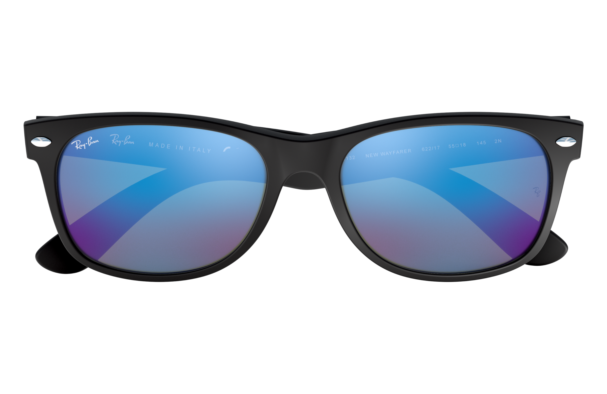 blue lens ray ban wayfarer