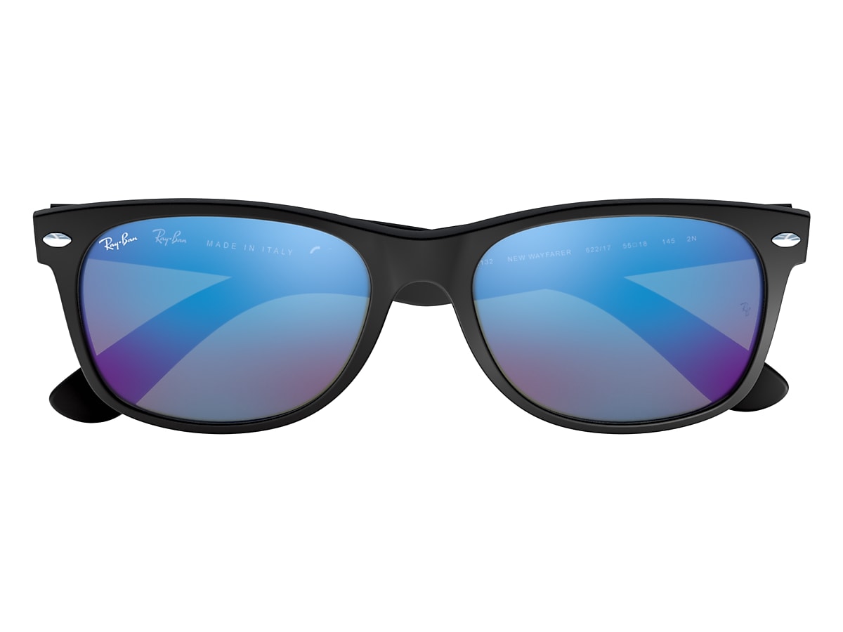 Perceptie Naar de waarheid logo New Wayfarer Flash Zonnebrillen in Zwart en Blauw | Ray-Ban®