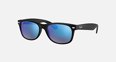 NEW WAYFARER FLASH Sunglasses in Rubber Black and Blue Flash
