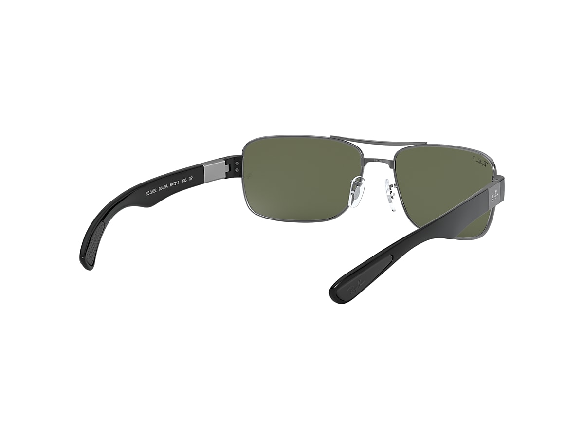 Ray Ban Sunglasses Man Rb3522 Gunmetal Frame Green Lenses 64 17 Polarized